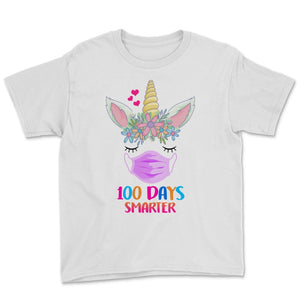 100th Day Of School Shirt For Girls 100 Days Smarter Cute Unicorn