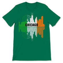 Load image into Gallery viewer, St Patrick&#39;s Day Chicago Ireland Skyline Silhouette IL City Flag
