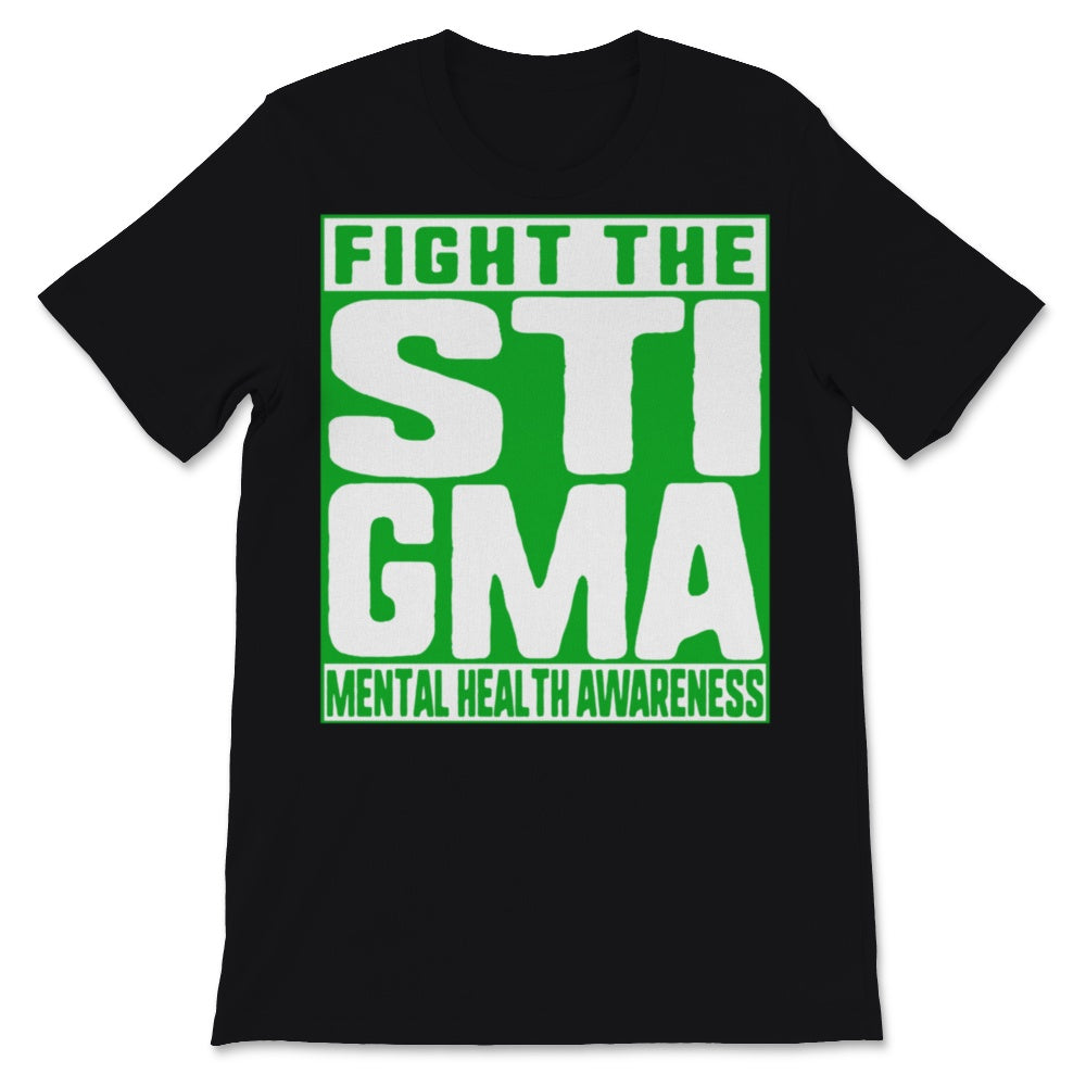 Fight The Stigma Mental Health Awareness Disease Green Ribbon