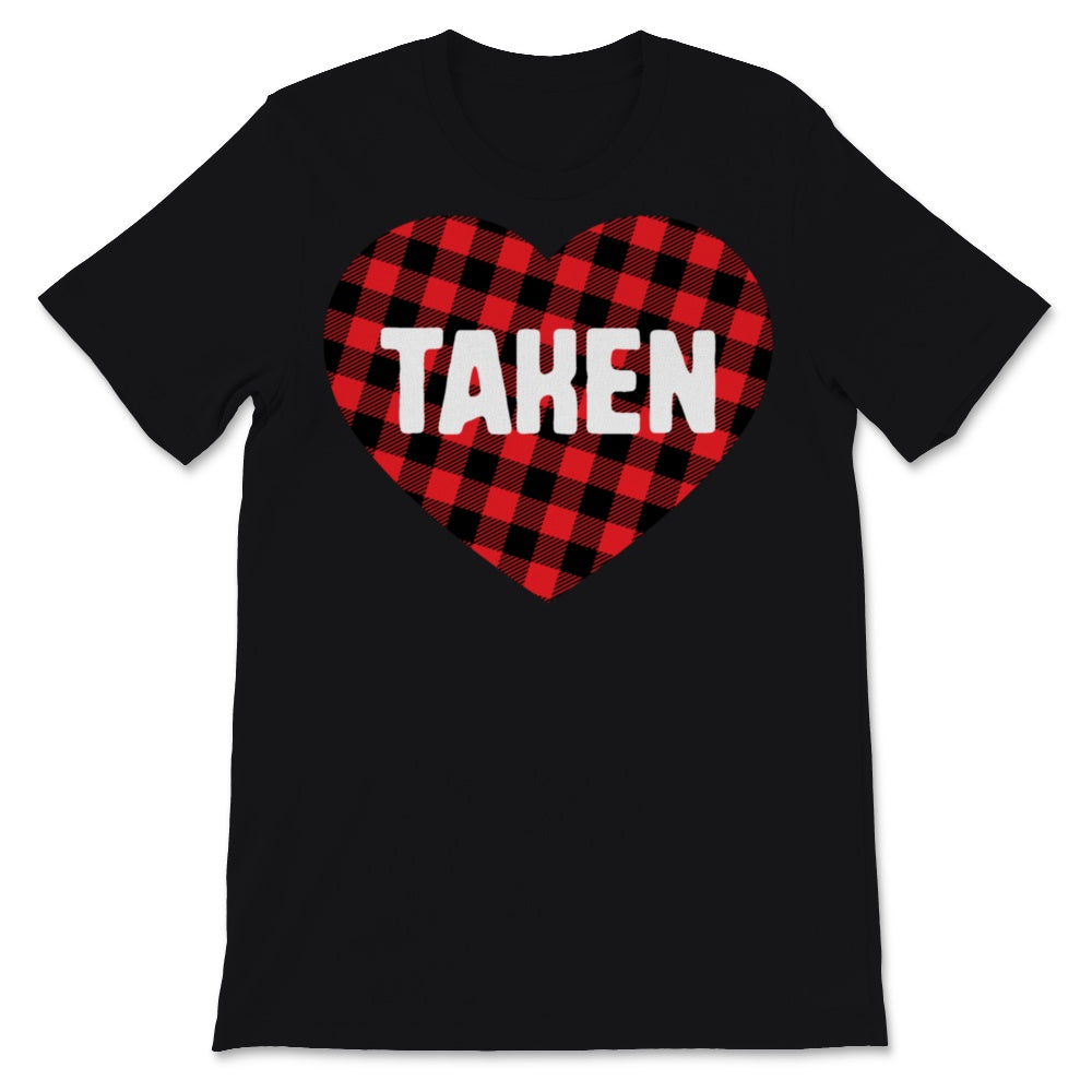 In Love And Taken Shirt Buffalo Plaid Heart Engaged Couple Matching