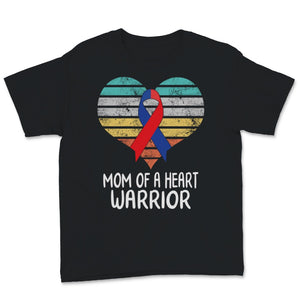 Mom Of A Heart Warrior CHD Awareness Vintage Ribbon Heart Bypass