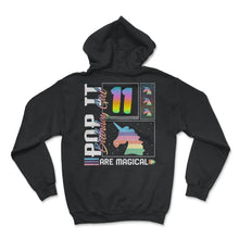 Load image into Gallery viewer, 11th Birthday Girl Unicorn Cute Tee, Pop Birthday Party Theme Costume - Hoodie - Black
