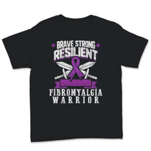 Load image into Gallery viewer, Fibromyalgia Awareness Brave Strong Resilent Purple Ribbon Vintage
