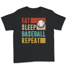 Load image into Gallery viewer, Baseball Shirt, Vintage Eat Sleep Baseball Repeat, Baseball Mom
