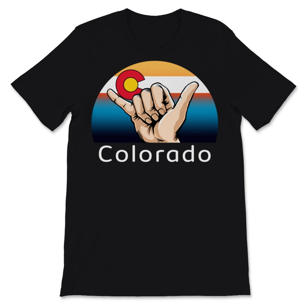 Colorado State Flag Shaka sign Colorado Day Mountains Denver Vintage