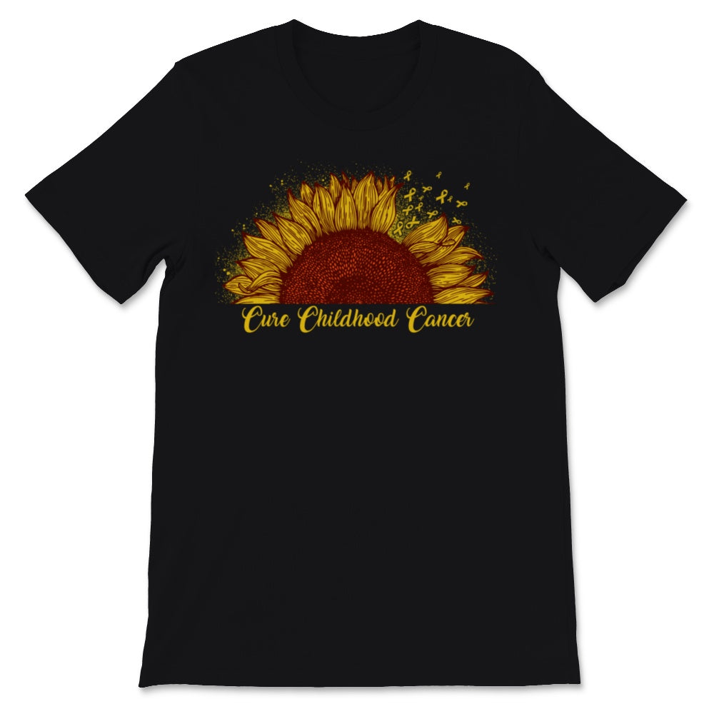 Cure Childhood Cancer Gold Ribbon Sunflower Support Mom awareness