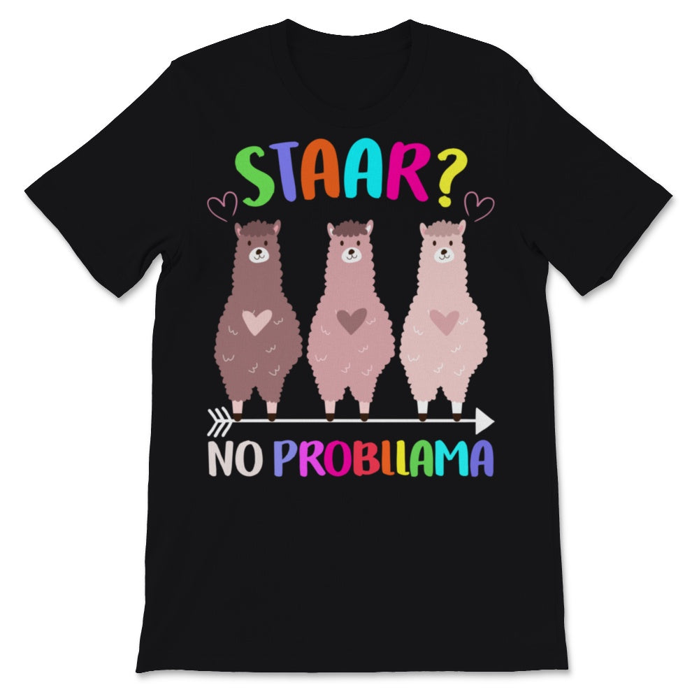 STAAR Texas State No Probllama test day Cute Graphic Llama Colorful