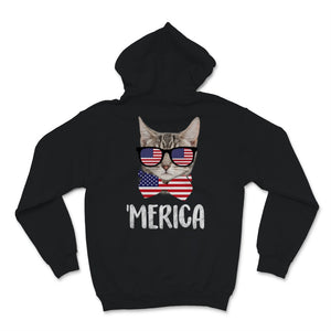 Merica Cat Wearing Sunglasses America USA Flag 4th of July