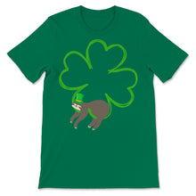 Load image into Gallery viewer, Sloth St Patrick&#39;s Day Shamrock Shape Leprechaun Sleepy Sloths Lazy
