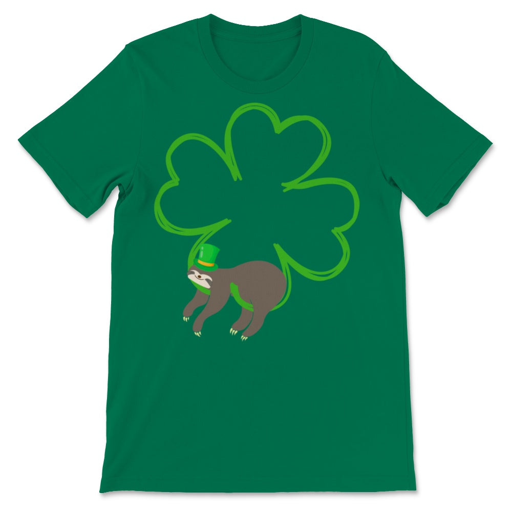 Sloth St Patrick's Day Shamrock Shape Leprechaun Sleepy Sloths Lazy