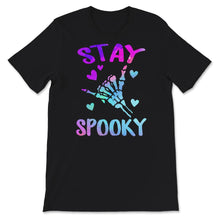 Load image into Gallery viewer, Stay Spooky Shaka Skull Hand Shirt, Halloween Skeleton Hand Shaka
