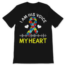 Load image into Gallery viewer, I Am His Voice He Is My Heart Shirt Autism Awareness Gift Ribbon
