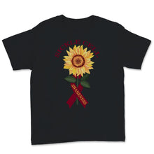Load image into Gallery viewer, National Sickle Cell Awareness Month Burgundy Ribbon Sunflower
