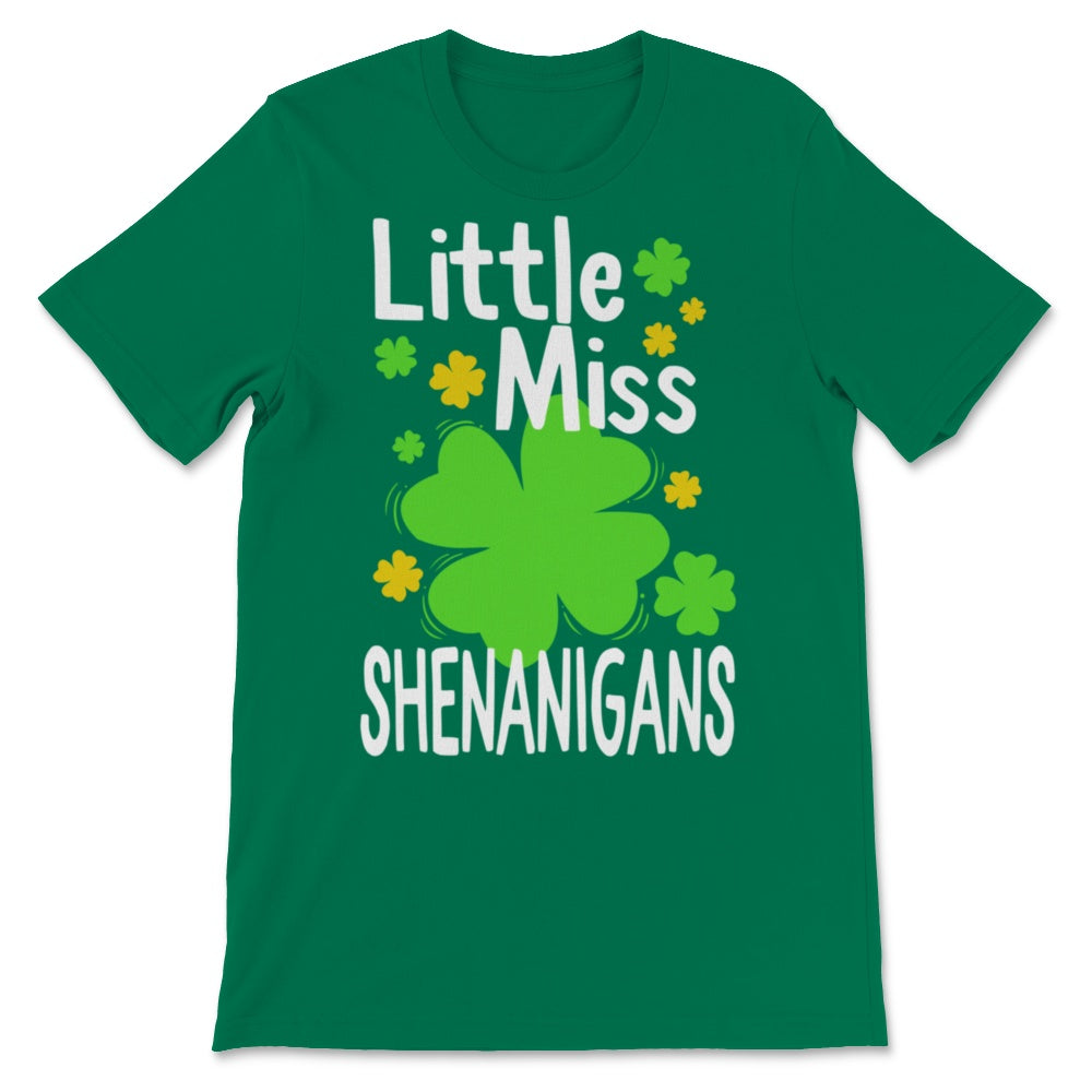 Little Miss Shenanigans Shirt St. Patrick's Day Gift Girls Shamrock