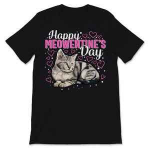 Happy Meowentine's Day Valentines Cute Cat Heart Kitten Lover Pet