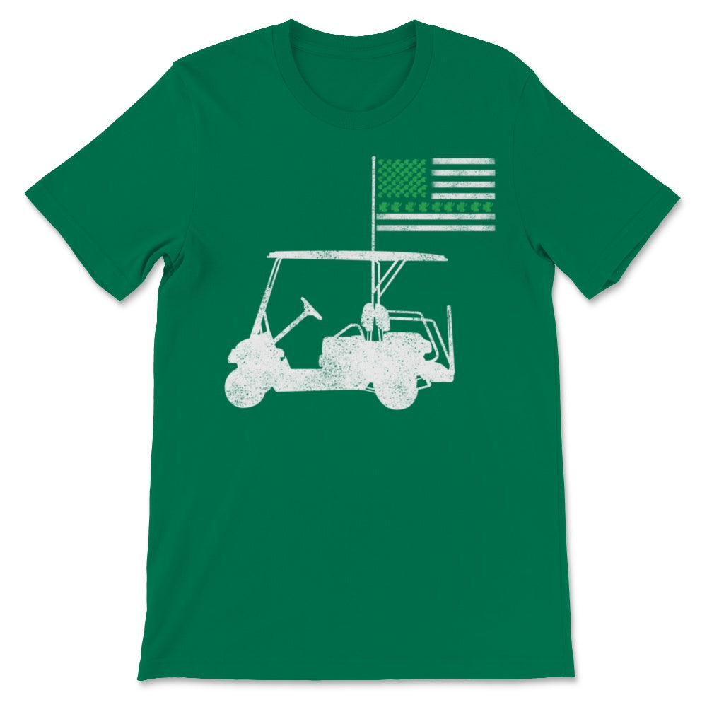 Golf Cart Car St Patrick's Day USA American Flag Shamrock Sport