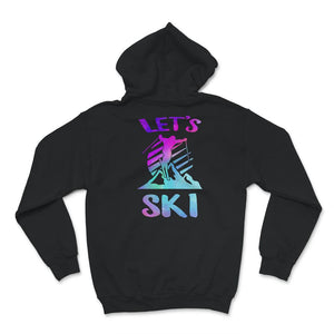 Ski Snowboard Shirt, Let's Ski, Cool Distressed Skiing Gift, Skiing