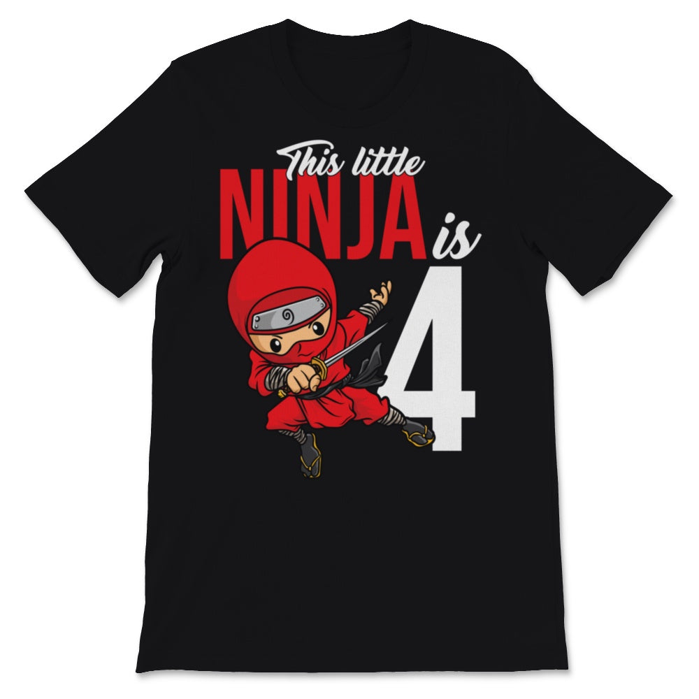 Little Ninja Is Four 4th Birthday Party Boy Kids Martial Arts Lover