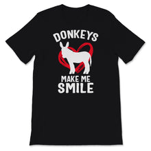 Load image into Gallery viewer, Donkey Shirt Donkeys Make Me Smile Funny Animal Lover Outfit Vintage
