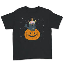 Load image into Gallery viewer, Halloween Costume Shirt, Cute Cat Pumpkin Unicorn, Halloween Cat
