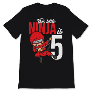 Little Ninja Is Five 5th Birthday Party Boy Kids Martial Arts Lover