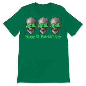 Happy St Patrick's Day Sugar Skulls Skeleton Death Green Shamrock