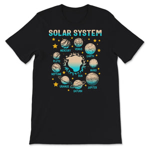 Solar System Shirt, Outer Space Cosmic Clothing, Solar System, Dwarf