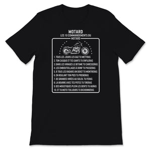 Motard Tshirt La Moto Commandements Cadeau Pour Hommes Petit Ami Père