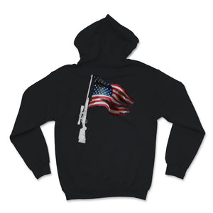 Hunting Rifle Gun USA American Flag Burned Gift For Deer Hunting Hunt