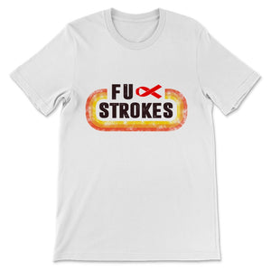 Vintage Fuck Strokes Awareness Red Ribbon Support Strong Stroke
