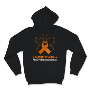 Complex Regional Pain Syndrome Awareness Orange Ribbon Butterfly