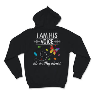 I Am His Voice He Is My Heart Shirt Autism Awareness Gift Paint