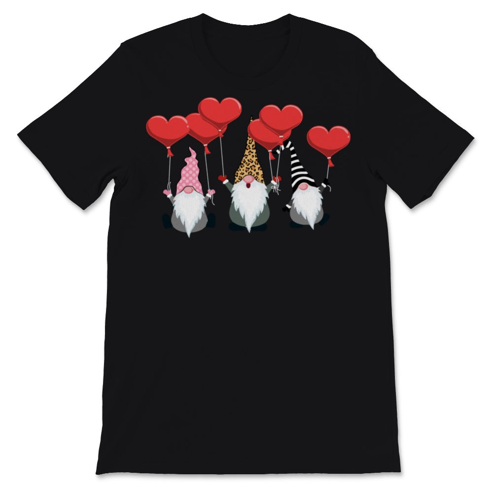 Three Gnomes Valentine's Day Love Heart Balloons Leopard Pattern