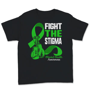Fight The Stigma Mental Health Illness Awareness Green Ribbon Boxing
