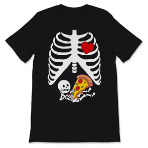 Pregnancy Announcement Halloween Costume Skeleton Baby Pizza Lover