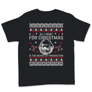 Karl Marx Christmas Red Ugly Sweater All I Want For Xmas Is The Means