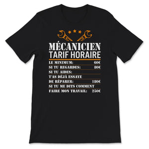 Mecanicien Tarif Horaire, humour mécanicien, cadeau homme mécanicien,