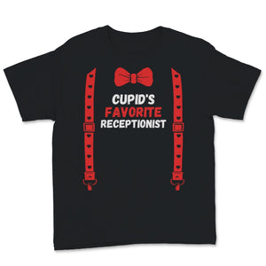 Valentines Day Shirt Cupid's Favorite receptionist Funny Red Bow Tie