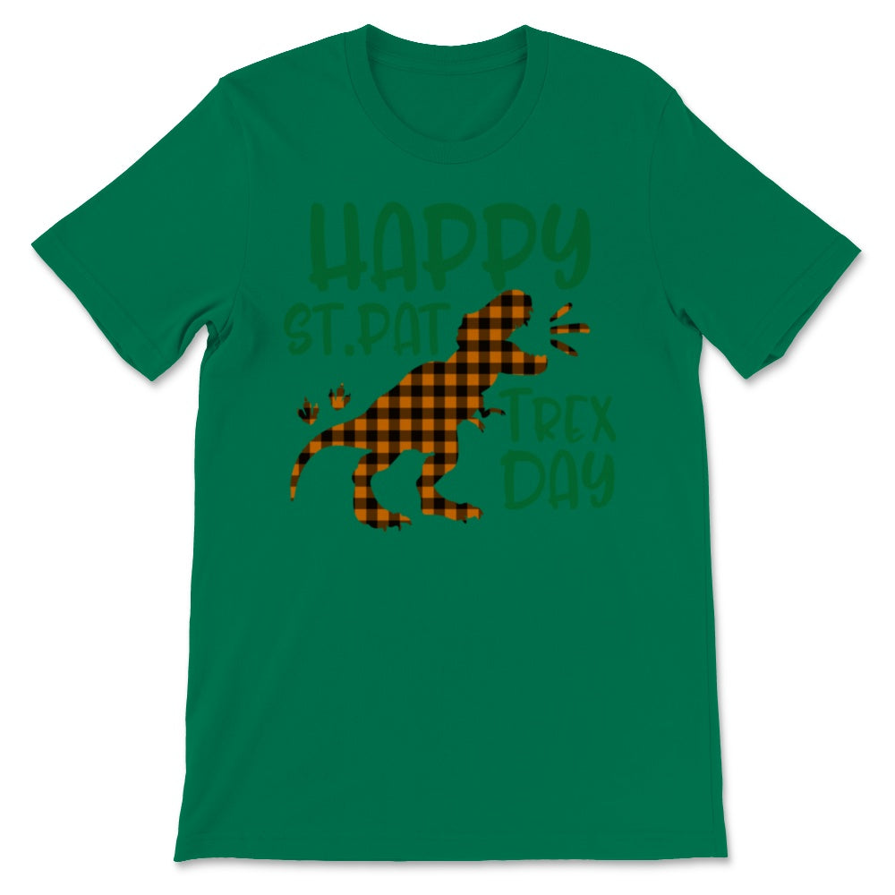 Happy St. Pat T-Rex Day Dinosaur St Patrick's Day Orange Buffalo