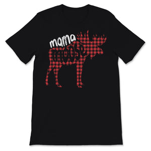 Mama Moose Mother's Day Elk Animal Lover Red Buffalo Plaid Trendy