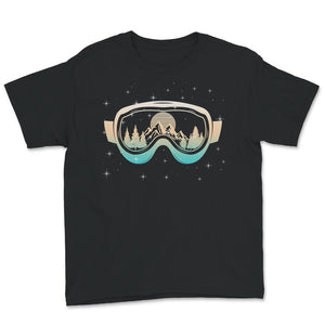 Ski Snowboard Shirt, Goggles Skiing, Snow Mountain Winter Gift,Skiing