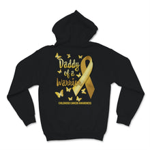Load image into Gallery viewer, Daddy of A Warrior Childhood Cancer awareness Gold Ribbon Butterfly
