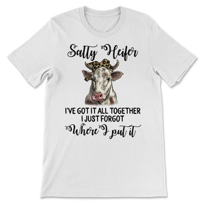 Don't Be A Salty Heifer Cow Animals Lover With Leopard Headband I've