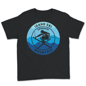 Ski Idaho Shirt, Brundage Mountain, Cool Distressed Skiing Gift,