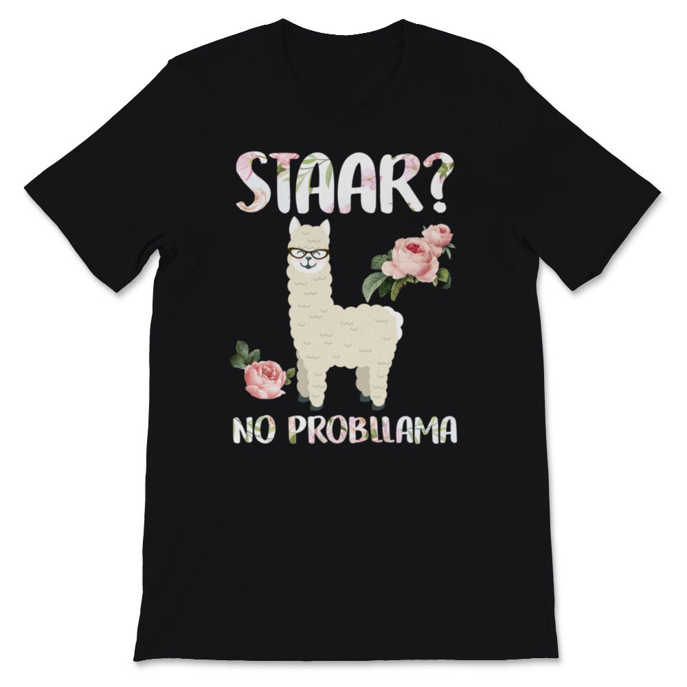 STAAR Texas State No Probllama Test Day Flowers Cute Graphic Llama