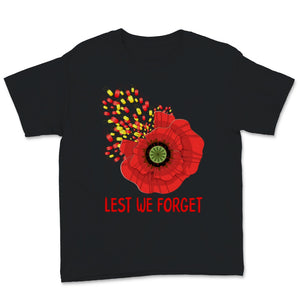 Veterans Day Lest We Forget Red Poppy Flower American Army USA