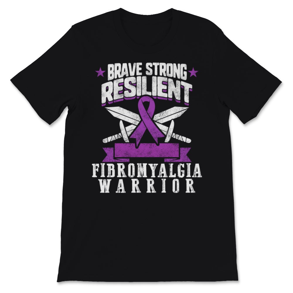Fibromyalgia Awareness Brave Strong Resilent Purple Ribbon Vintage