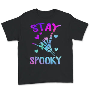 Stay Spooky Shaka Skull Hand Shirt, Halloween Skeleton Hand Shaka