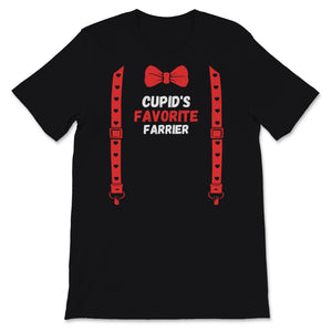 Valentines Day Shirt Cupid's Favorite Farrier Funny Red Bow Tie