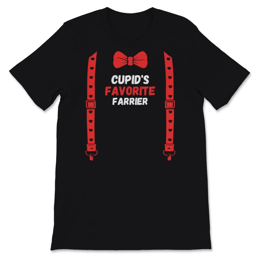 Valentines Day Shirt Cupid's Favorite Farrier Funny Red Bow Tie